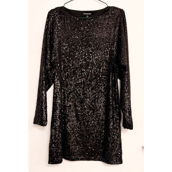 STEVE MADDEN SZ 8 Ginger Long Sleeve Sequin Mini Dress - Picture 2 of 2